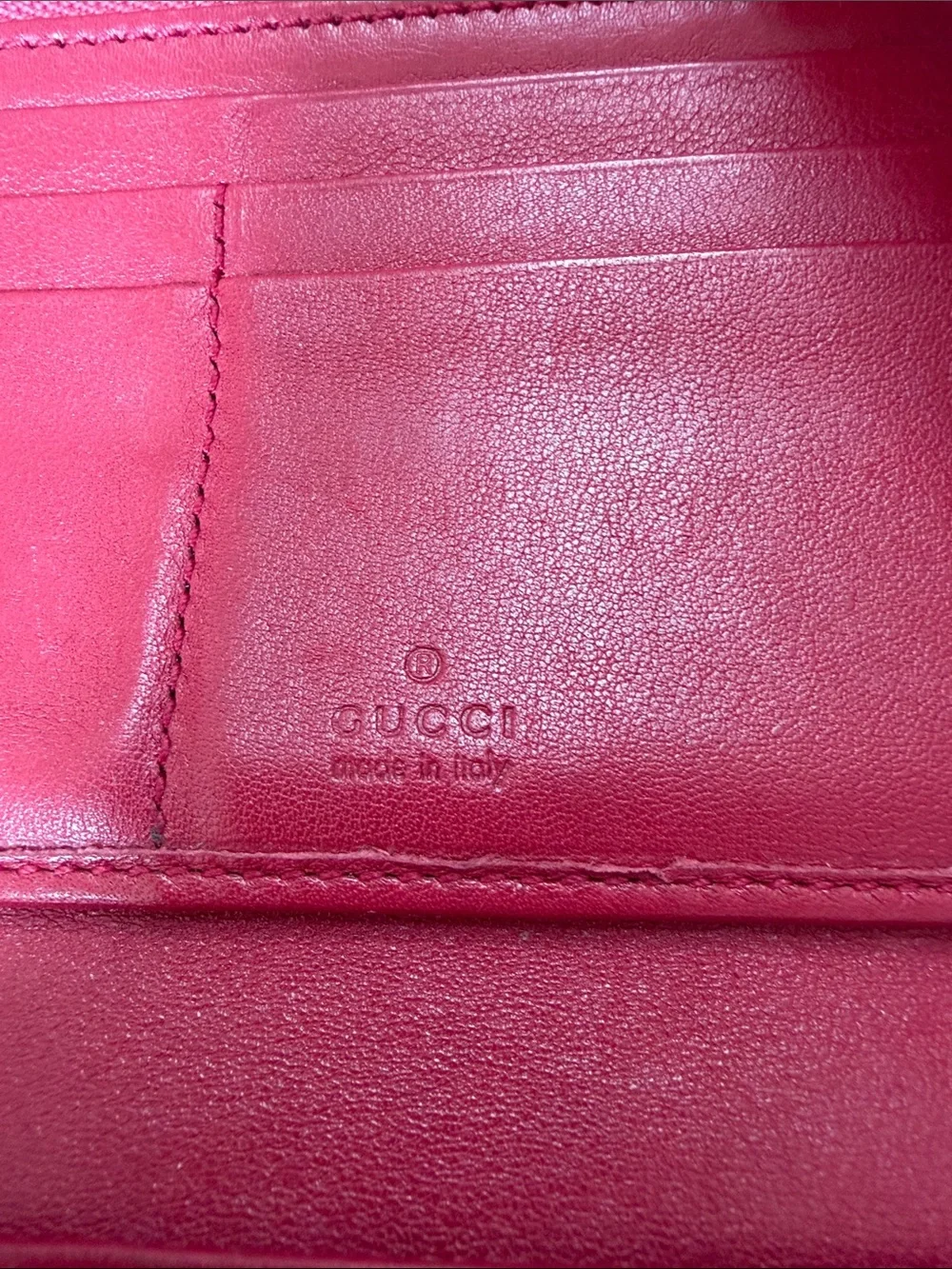 Vintage Gucci Red Leather Continental Wallet